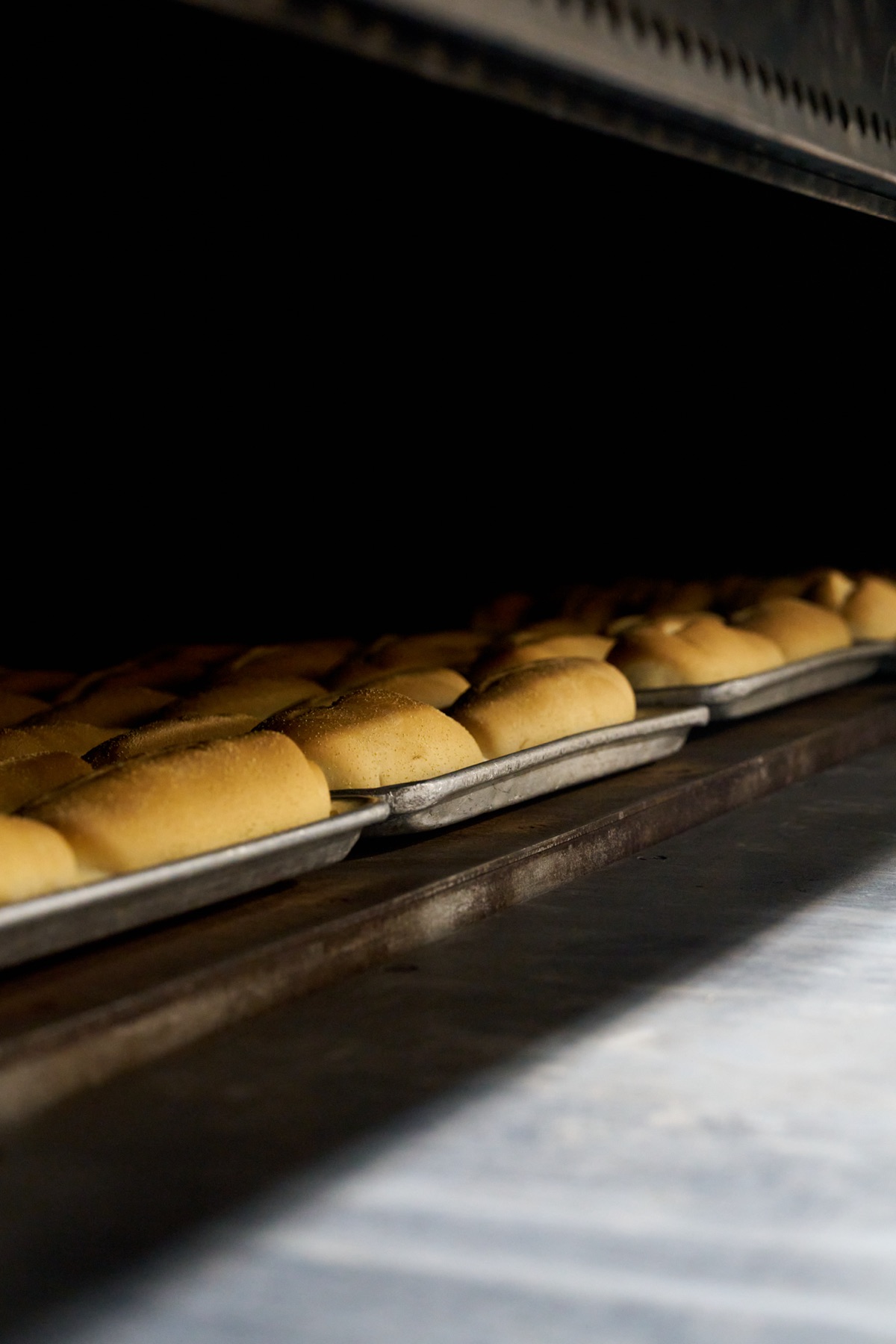 Fresh loaves in the oven